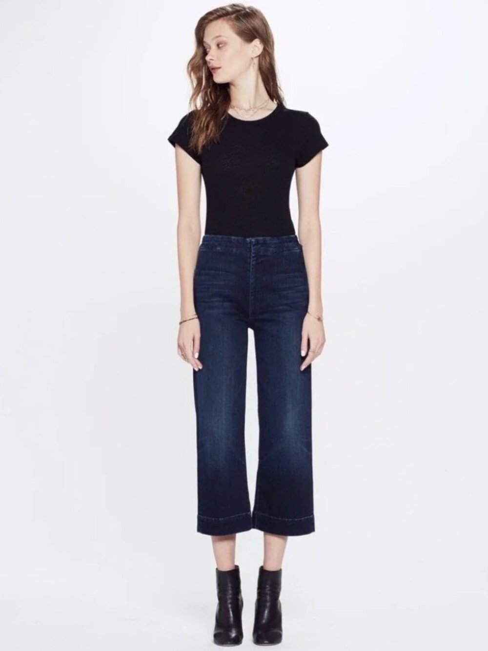 MOTHER The Zipper Cinch Greaser wide-leg cropped jeans (32)
